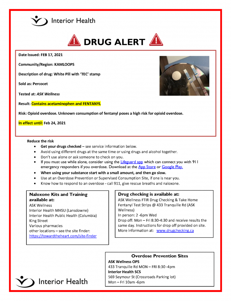 Drug sold as Percocet on Kamloops streets actually contains fentanyl ...